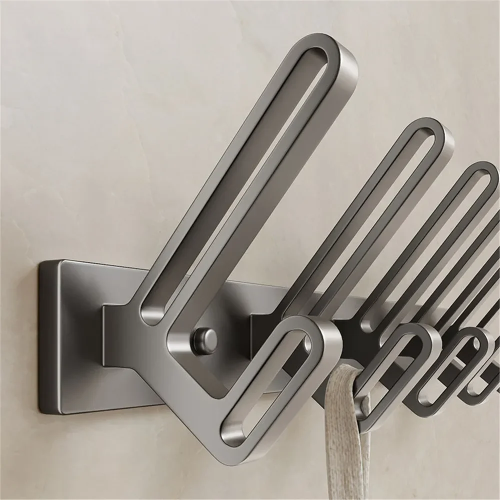 Perchero de aluminio con 7/8 ganchos, perchero largo montado en la pared para ropa, colgador para sombrero, organizador de llaves, ganchos para dormitorio, sala de estar y baño