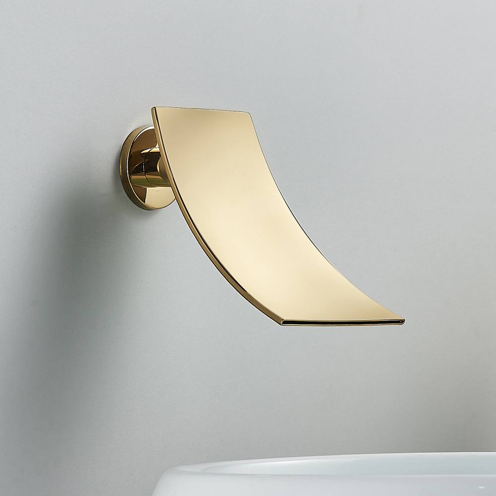 Senlesen – bec de robinet de lavabo mural, accessoires de robinet de douche en laiton, remplacement du bec de baignoire en cascade, Chrome/noir/or brossé