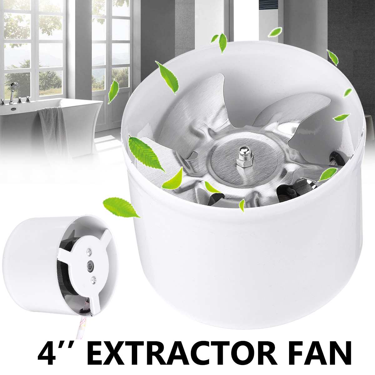 4 inch 100mm Round Duct Fan High Speed Exhaust Fan Toilets Window Ventilation Quiet Industrial Exhaust Ventilate Air Vent Fan