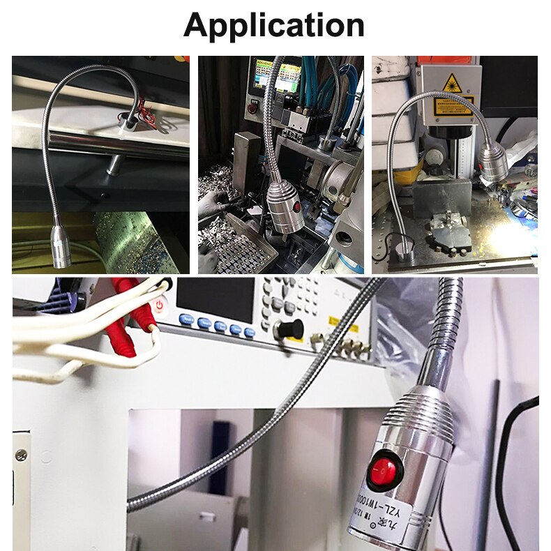 Luz LED de trabajo para máquina herramienta, lámpara de tallado de Jade de 24v y 220v, pequeña iluminación de perforación Industrial, lámpara de mesa, torno CNC, 1W, 3W, 5W