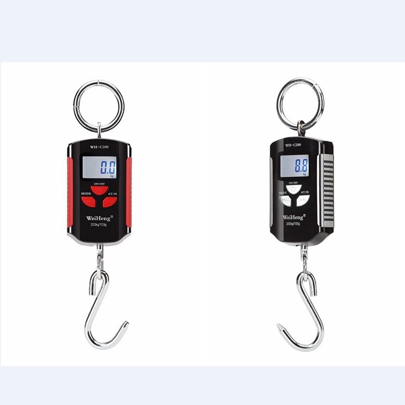 200kg 100g Crane Scale Mini Heavy Duty Electronic Digital Stainless Steel Hook Scales LCD kg lb Loop Hanging Weight Balance