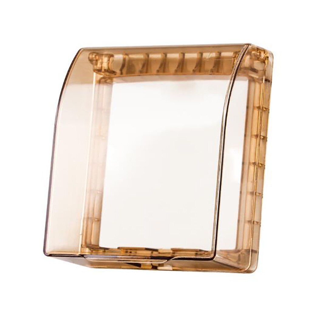 86type Light Panel Socket Doorbell Flip Cap Cover Clear Bathroom Kitchen Accessory Plastic Wall Switch Waterproof Cover Box #T1P: Brown