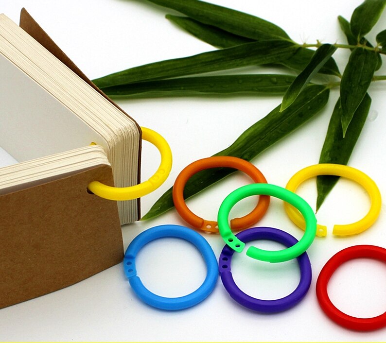 10pcsEarly Bildung Buch Bindung Ring Reißen Schlechte Karte Ring Kunststoff Öffnung Ring Finishing Gelegentliche Ring Binder Buch Bindung