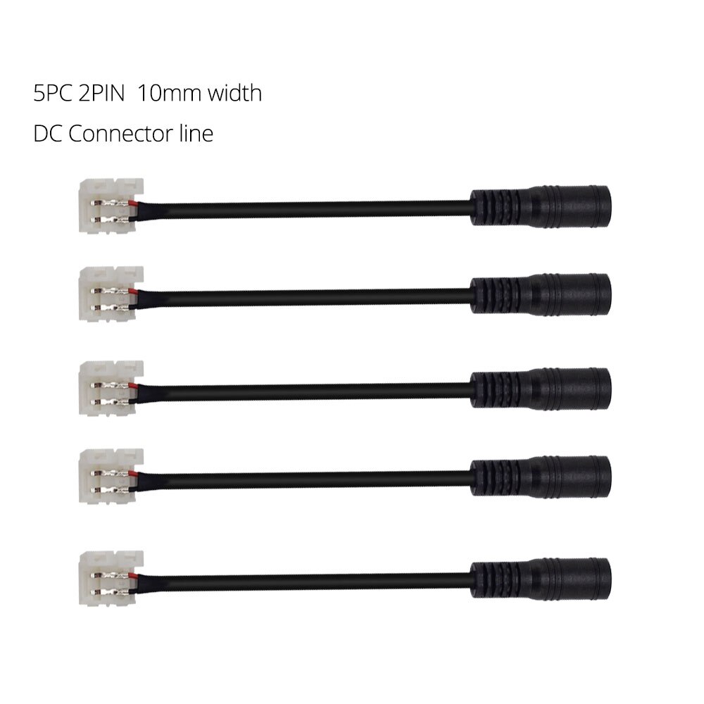 5 stks Gratis solderen 2PIN LED strip Connector 8mm 10mm voor enkele kleur LED strip 5050 5630 5730 2PIN LED Connector DC Connector: DC Connector 10mm