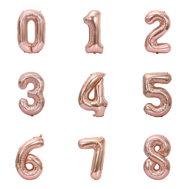 Ballon numérique noël mariage saint valentin Rose or aluminium Film fond mur pour la décoration de fête d'anniversaire