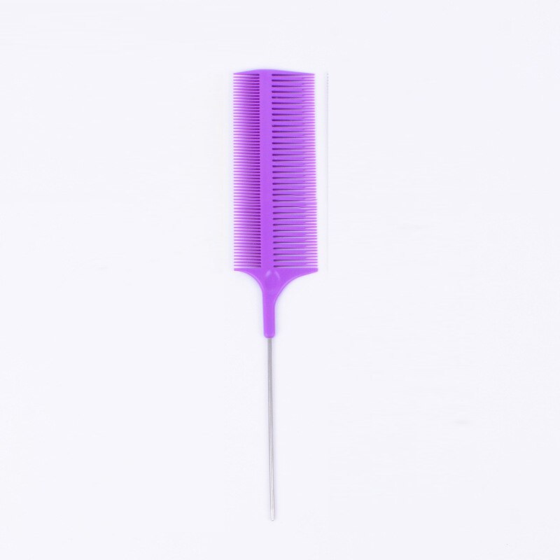 Peine para teñir el pelo, cepillo para peluquería, cola de Peine de tejido, peine para teñir el pelo, peines para cortar y tejer: Purple