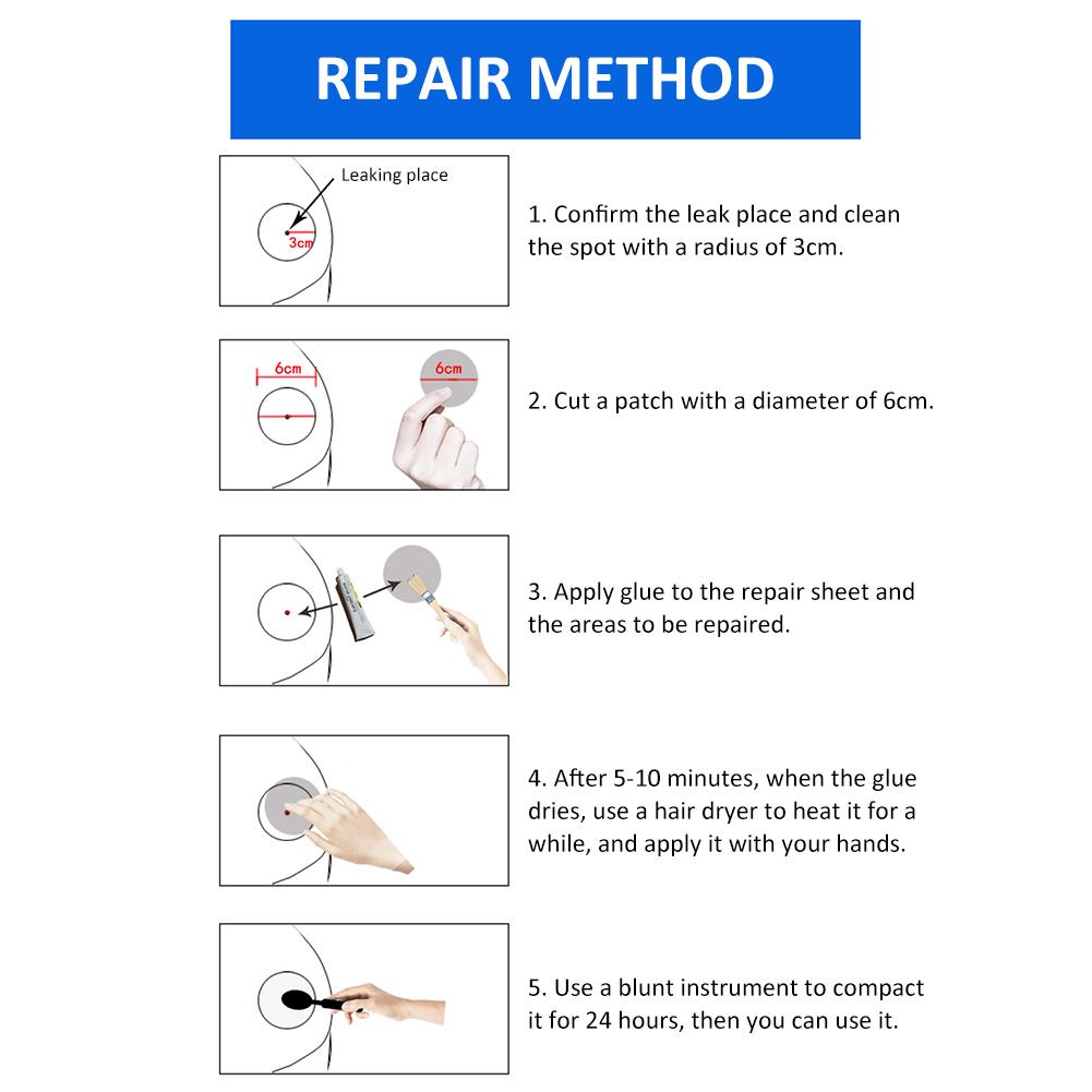 Pvc Lijm 9 Pcs Pvs Patch Reparatie Kits Met Lijm Borstel Voor Kajaks Opblaasbare Vlotten Zwembad