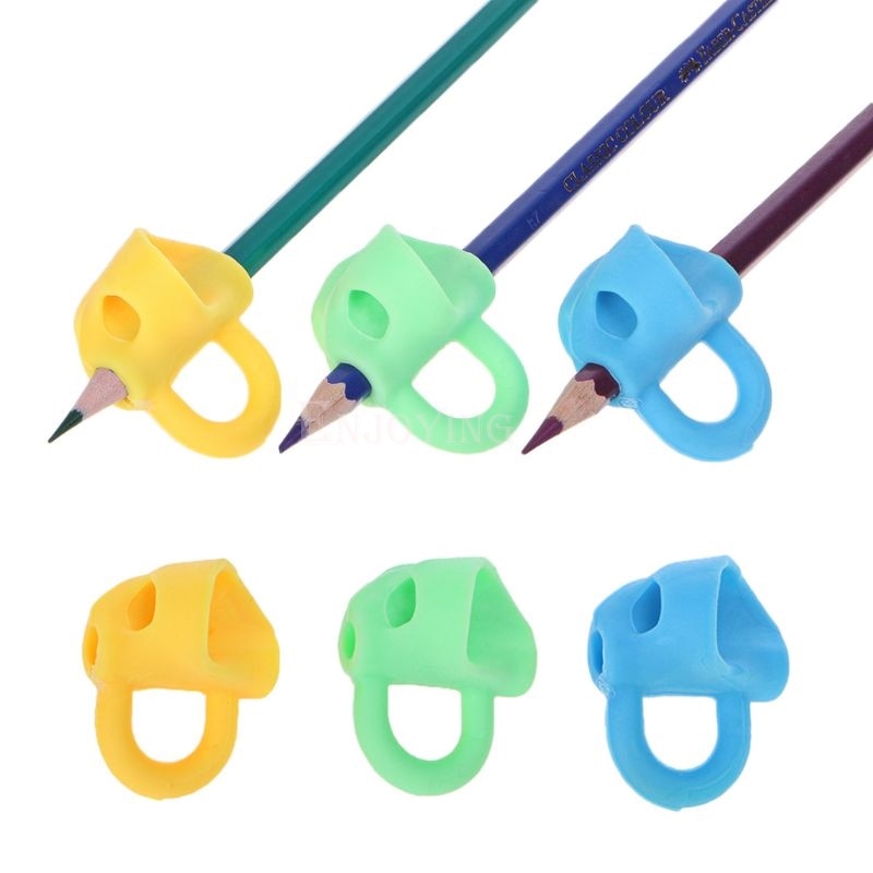 3 st magic grip penna hjälper nybörjare att skriva silikonleksaker baby dubbel tumme hållningspenna verktyg för barn barn