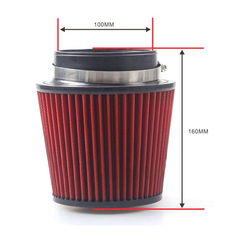 Air Filter 100mm 76mm 3Inch High Flow Car Cold Air Intake Filter Aluminum Induction Induction Hose Pipe Mushroom Head: 100mm