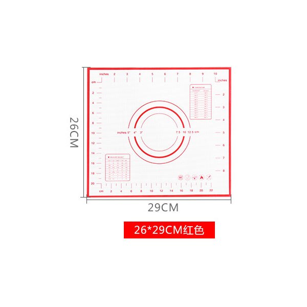 Feuille pour pâte à Pizza, pâtisserie, pâtisserie, ustensiles de cuisine, tapis de cuisson antiadhésif en Silicone: B-RED  - 29 x 26cm