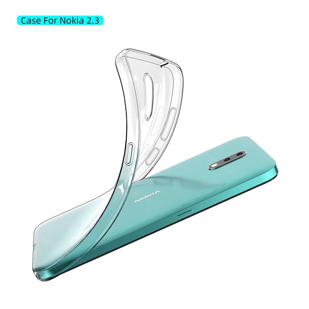 per Il caso di Nokia 2.3 TPU silicone Trasparente Montato Molle Del Respingente per il Caso di Nokia 2.3 Trasparente Della Copertura Posteriore