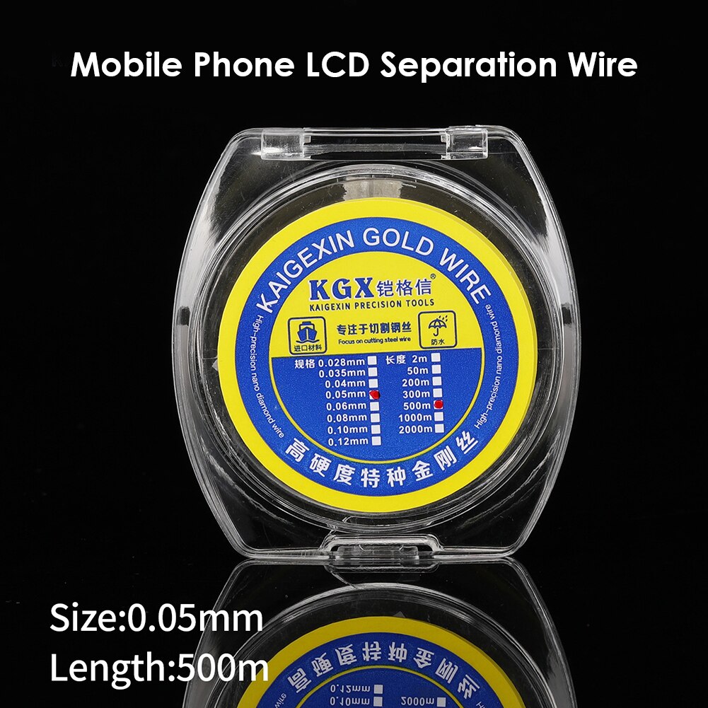 0,035mm/0,04mm/0,05mm/0,06mm praktisch Bildschirm Trennung Draht 500m Glas Schneiden linie für iPhone Samsung Telefon Reparatur Werkzeuge: 0.05mm