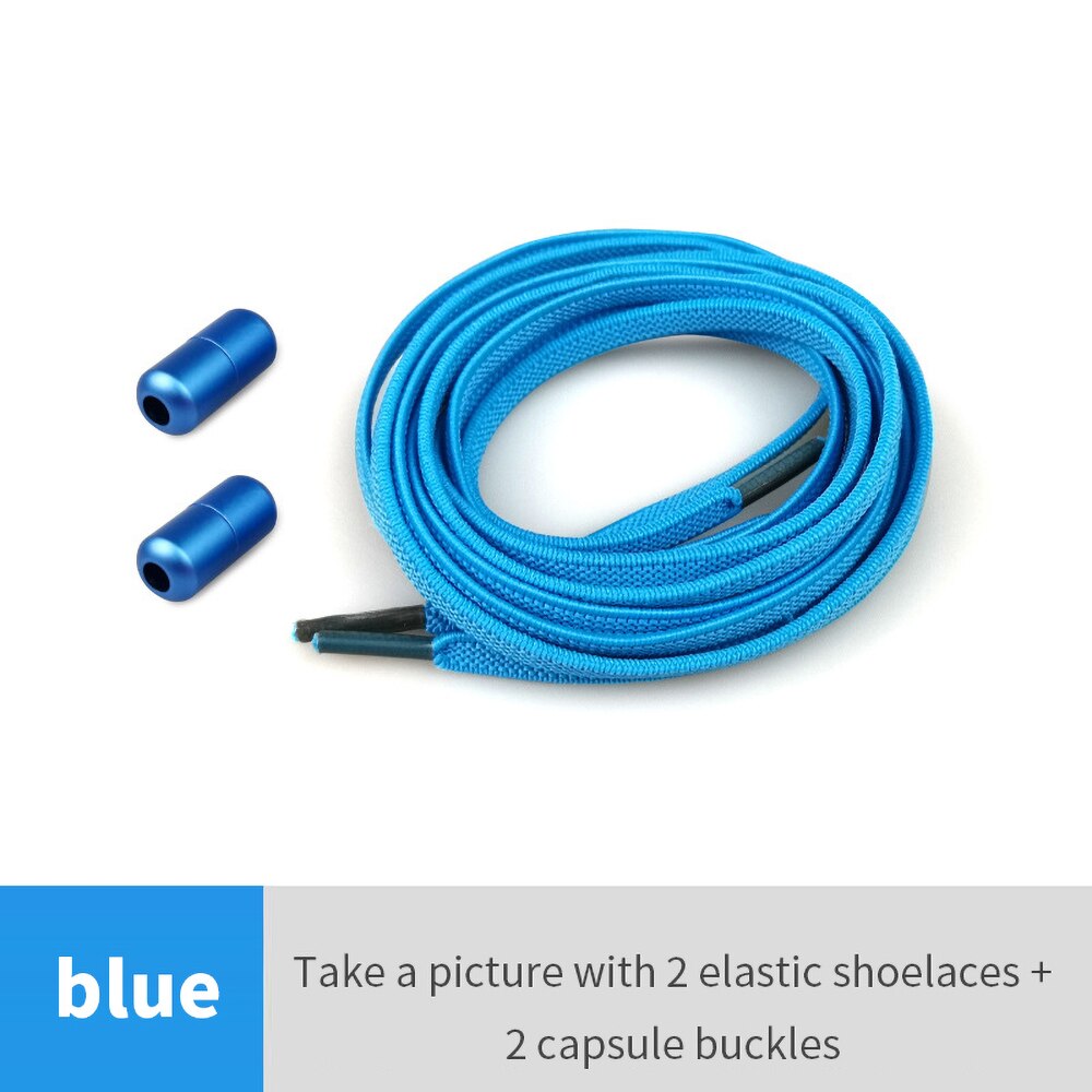 Lacets plats élastiques pour femmes et hommes, faciles à porter, faciles à assortir, chaussures blanches décontractées pour enfants, lacets colorés: light blue