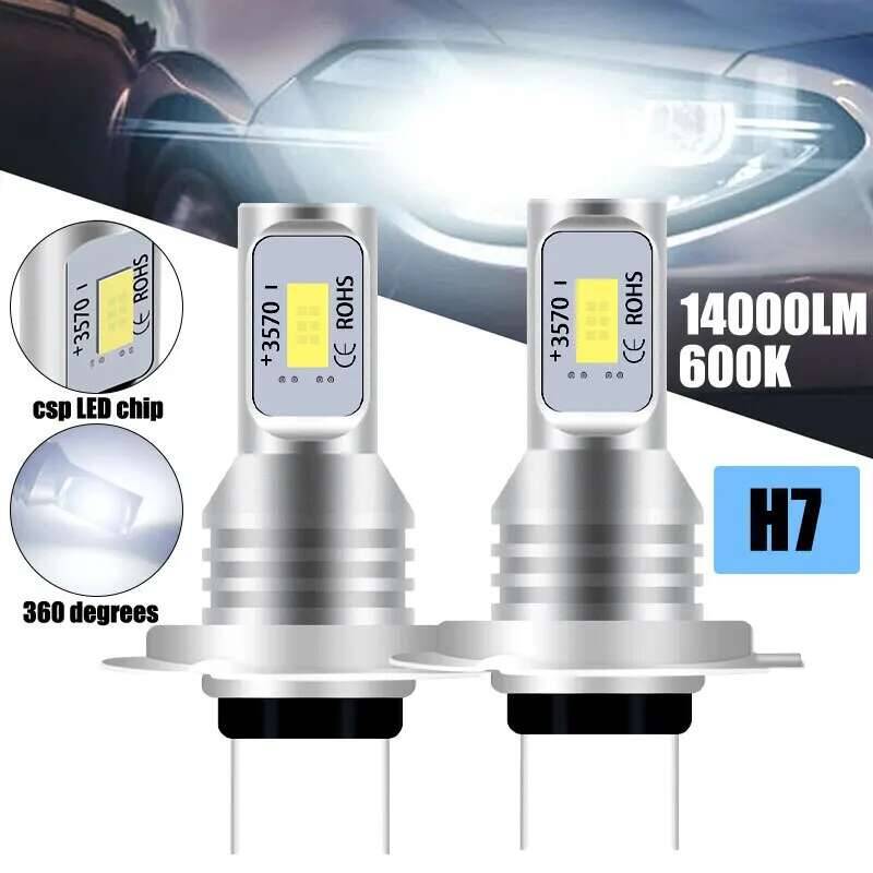 2 Stücke H7 H1 H8 H9 H11 9005 9006 Lampen HB3 HB4 CSP LED Super Helle Scheinwerfer DRL Lampe 6000 Karat Weiß