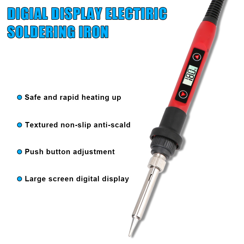 Electric Soldering Iron Soldering Iron Adjustable Temperature LCD Display Welding Repair Tools 60W Handle Heat Pencil