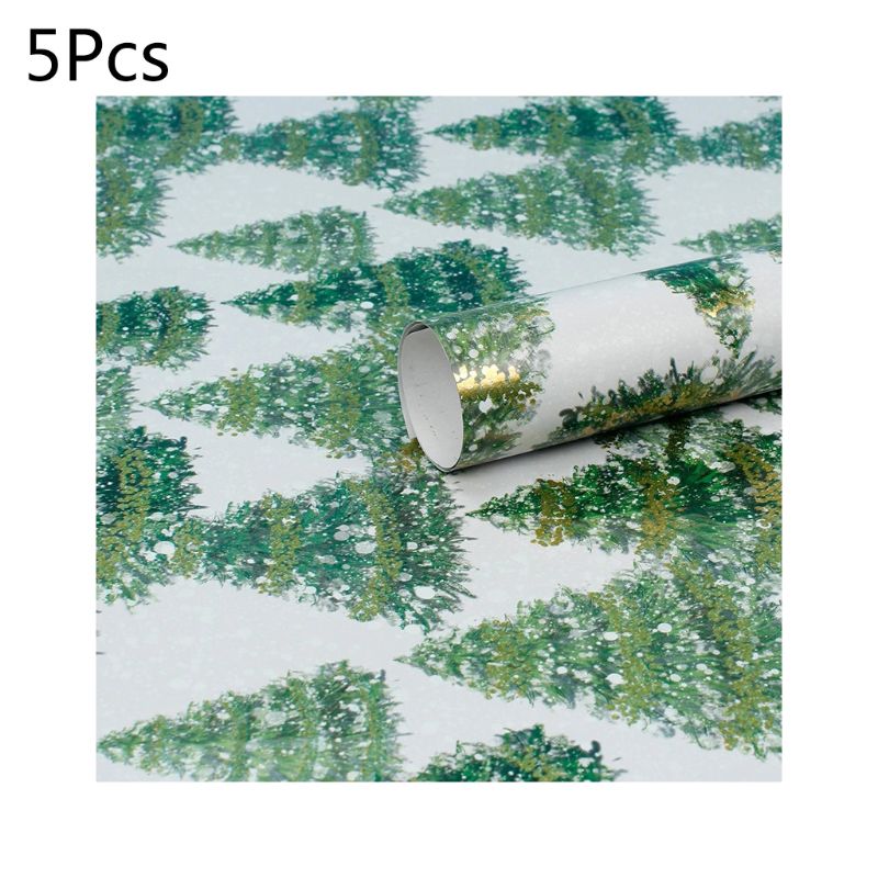 5pcs Waterproof Christmas Wrapping Tissue Paper Packing Box Packaging Wrap Decoration DIY Craft