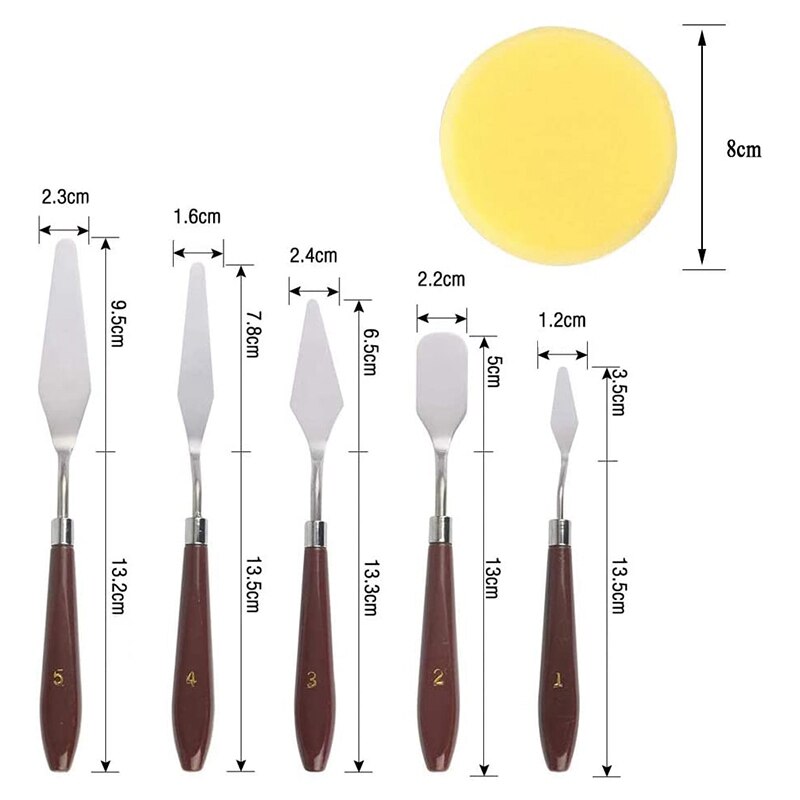 22Pcs Verf Borstel Set Kunstenaar Borstels Met Case Palet Messen Sponzen Voor Acryl Olie Aquarel Gouache