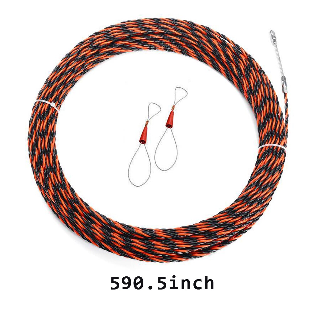 5-15M 5mm Fiber Optic Cable Puller Fiberglass Electric Wire Electrical Tool Tape Cable Guide Device Push Duct Wiring Accessories: 15m(590.5inch)