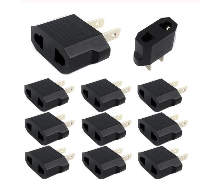 10 stuks/partij eu euro europa naar vs usa stroomaansluiting wandstekker converter reisadapter: Default Title