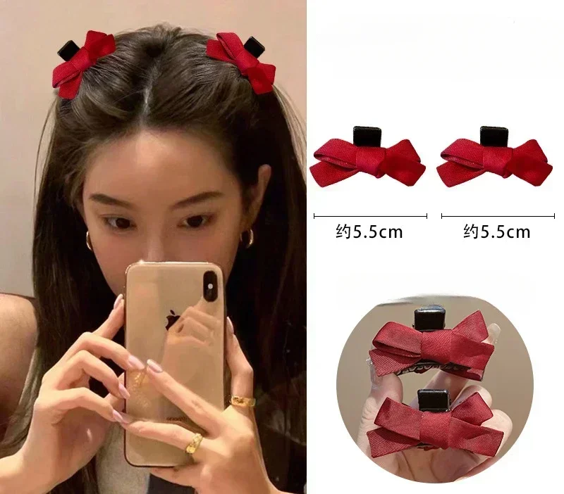 Zwarte Rode Strik Kleine Haarklauw Zoete Prinses Fluwelen Vlek Strik Haarclip Klauw Klem Hoofddeksels Meisjes Vrouwen Koreaanse Haar Styling Tool: Donkerblauw