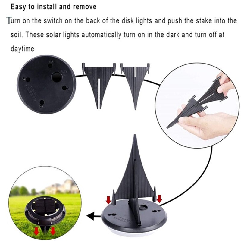 10 LED Solar Power Buried Light Under Ground Lamp Outdoor Path Way Garden Decking High brightness Light Landscape Lights