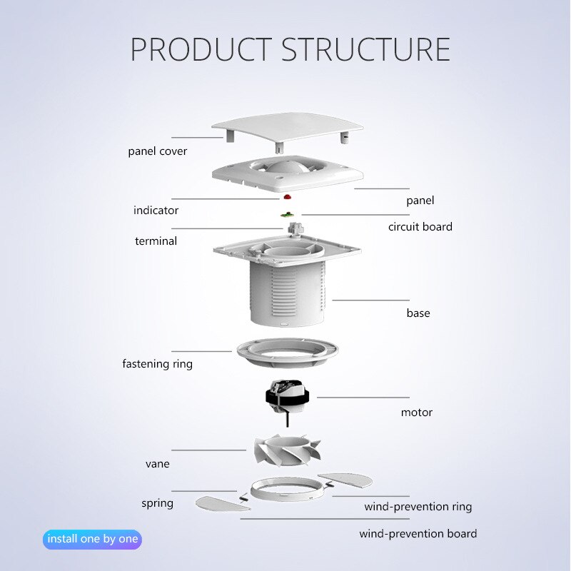 220V 4/6inch Electric Exhaust Fan Kitchen Bedroom Toilet Low Noise Ventilator Fan Hotel Wall Silent Extractor Window Vent Fan