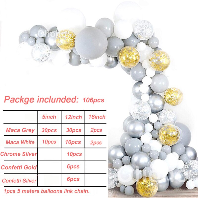 Ohoho Wit Grijs Macaron Ballonnen Guirlande Boog Set Doop & Doop Bruiloft Decoratie Achtergrond Muur Balon Feestartikelen: balloon arch 7