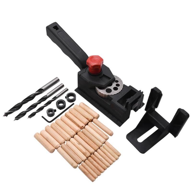 Ensemble Tenon bois perceuse Oblique bricolage poche trou Cutter Guide de perçage poche trou Cutter bois localisateur