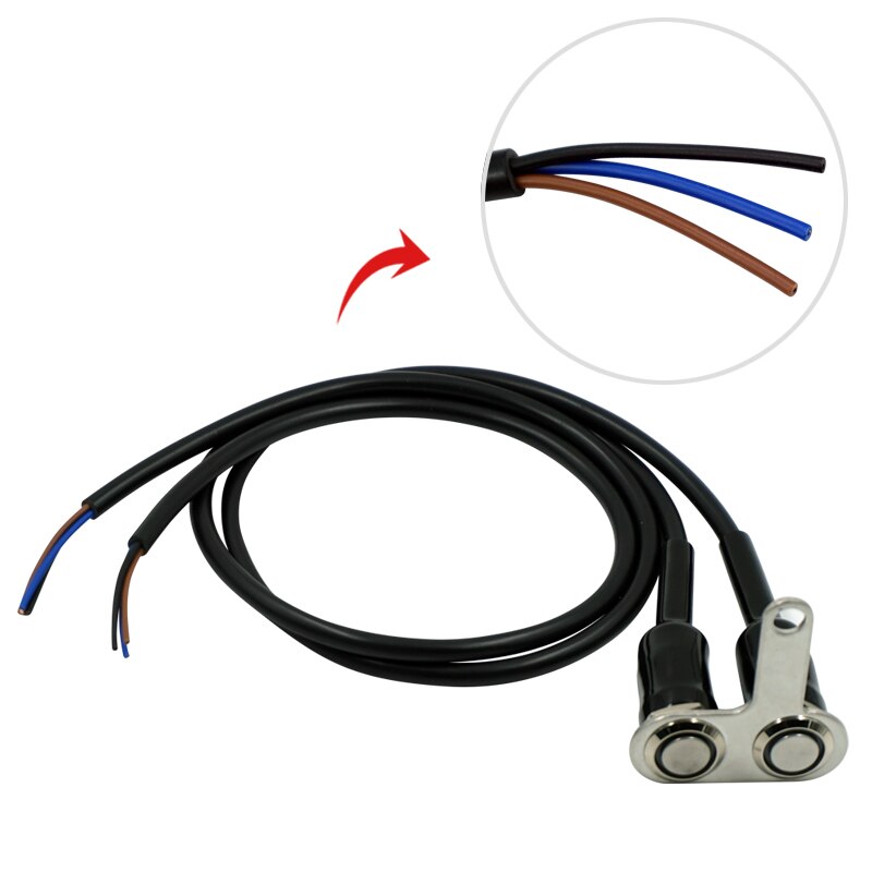 Stainless Steel Motorcycle Switch ON-OFF Handlebar Adjustable Mount Waterproof Switches Button DC12V With LED Light