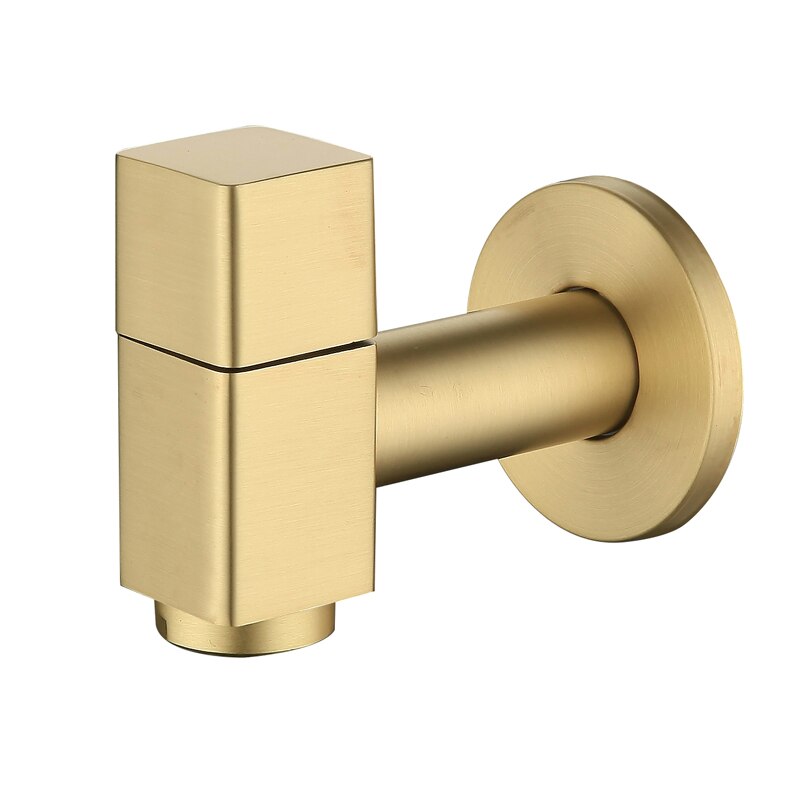 Tvättmaskin kran koppar badrum hörn kran kran enkel kall trädgård kran borstad guld utomhus mixer liten kran