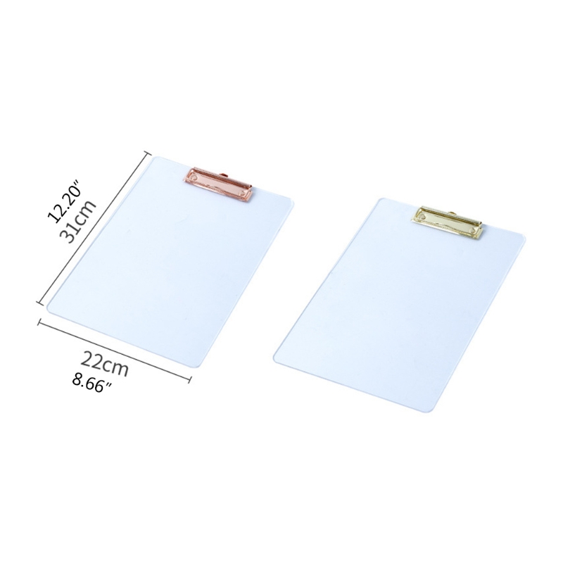 Multifunctional Araylic A4 File Clipboard Vertical Clipboard with Metal Page Clips Large Capacity Durable Portable D5QC
