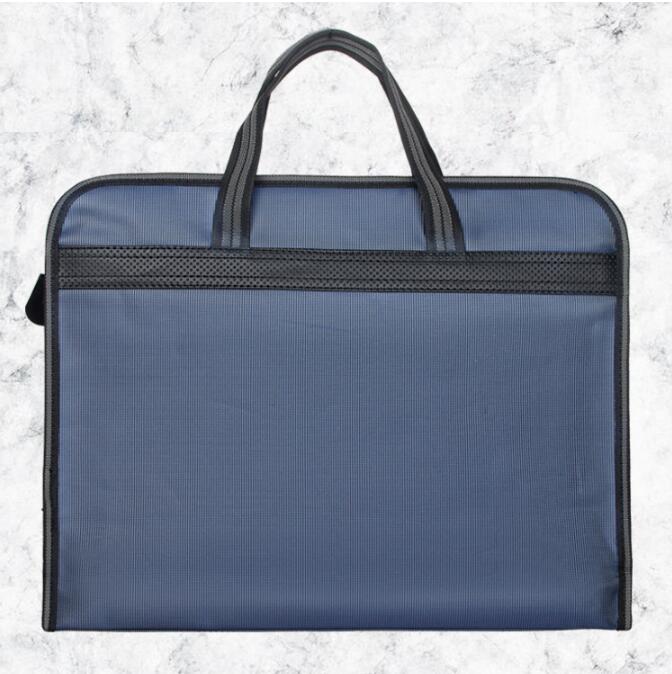 File Bag Canvas A4 Zipper Tote Bag Men's Office Briefcase Waterproof Information Bag Large Capacity