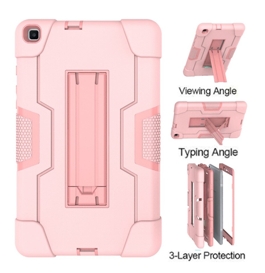 Dla Samsung SM-T290 case 8.0 "calowy T290 T295 krzemu odporny na wstrząsy tablet stojak Capa pokrywa dla Samsung Galaxy Tab A 8.0(2019)SM-T290: pink
