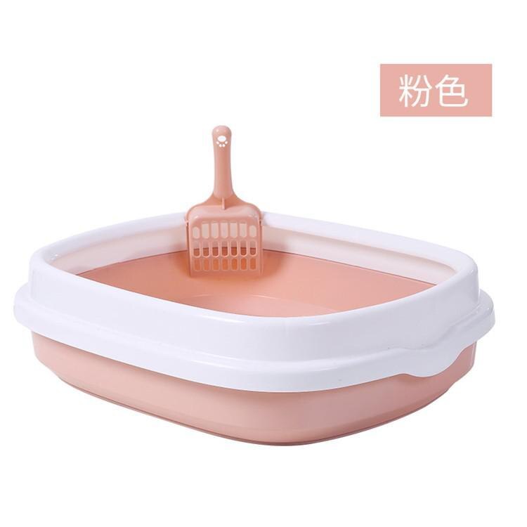 Anti Splash Cats Litter Box Pet Toilet Bedpans with Scoop Cat Dog Tray Sand Box Toilet for Training Tray Home Garden Cleaning: D