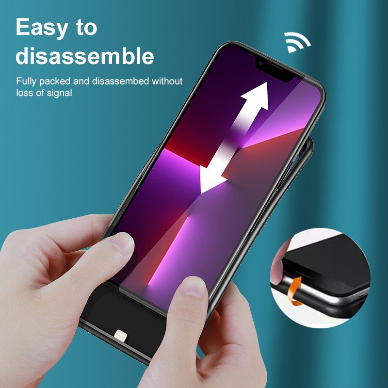 For iPhone 13 Pro Max 12 11 Pro 20000mAh External Silicone Portable Battery Power Case Band Charger Backup Cover