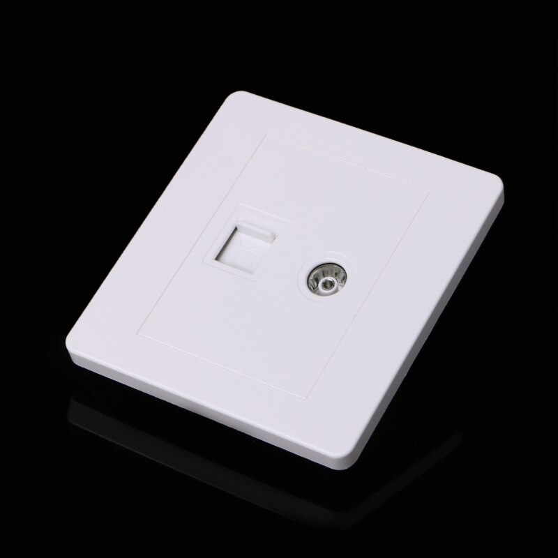 Eléctrico RJ45 Red + TV + enchufe de antena de montaje en pared Coaxial placa Panel de salida Super