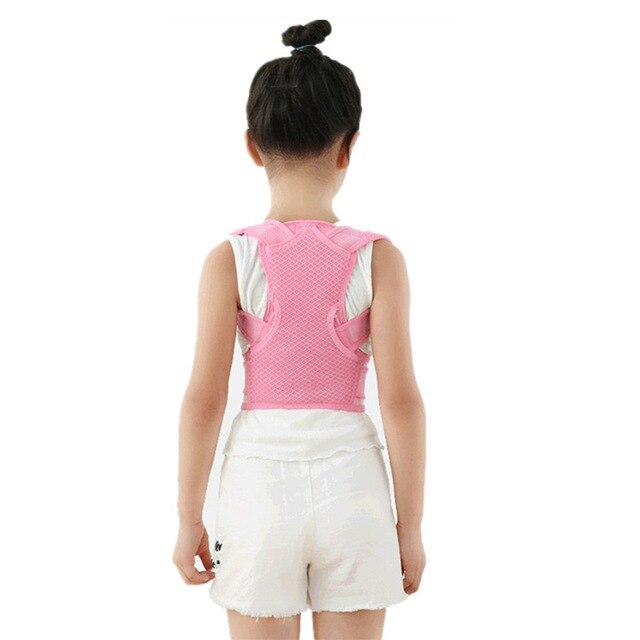Kinderen verstelbare houding corrector rugsteungordel kinderen orthopedisch korset voor kinderen wervelkolom rug lumbale schouderbeugels gezondheid: Roze / Xs