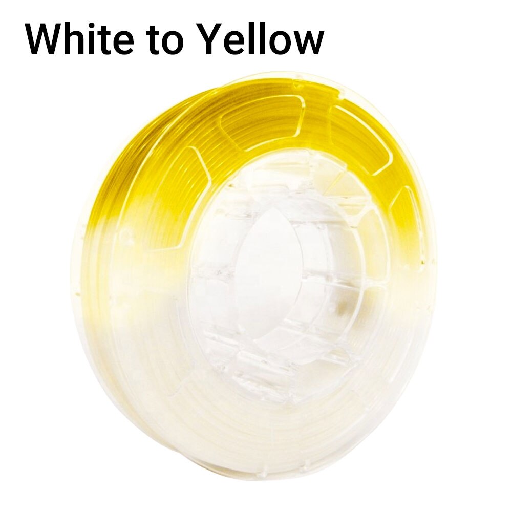 TOPZEAL PLA Light Change Color 3D Printer Filament, Dimensional Accuracy +/- 0.05mm, PLA 1KG Spool, PLA 1.75mm for 3D Printer: White to Yellow