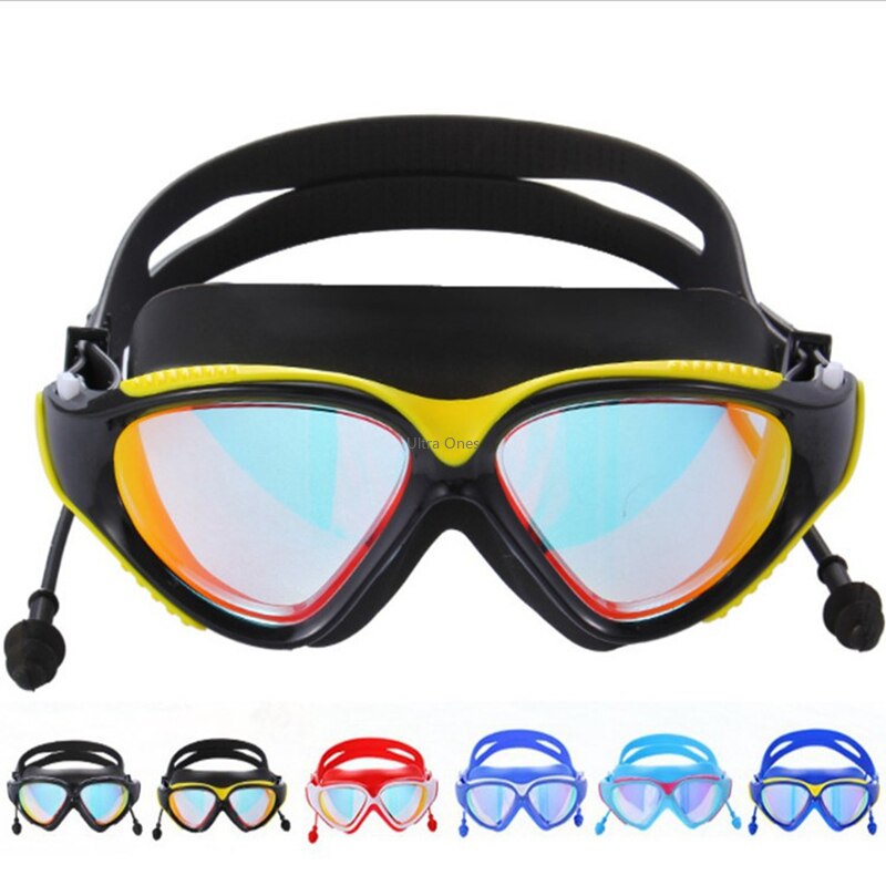 Gafas de natación con tapones para los oídos, protección para deportes acuáticos, máscara de buceo antiniebla para hombres y mujeres, gafas de buceo subacuáticas profesionales