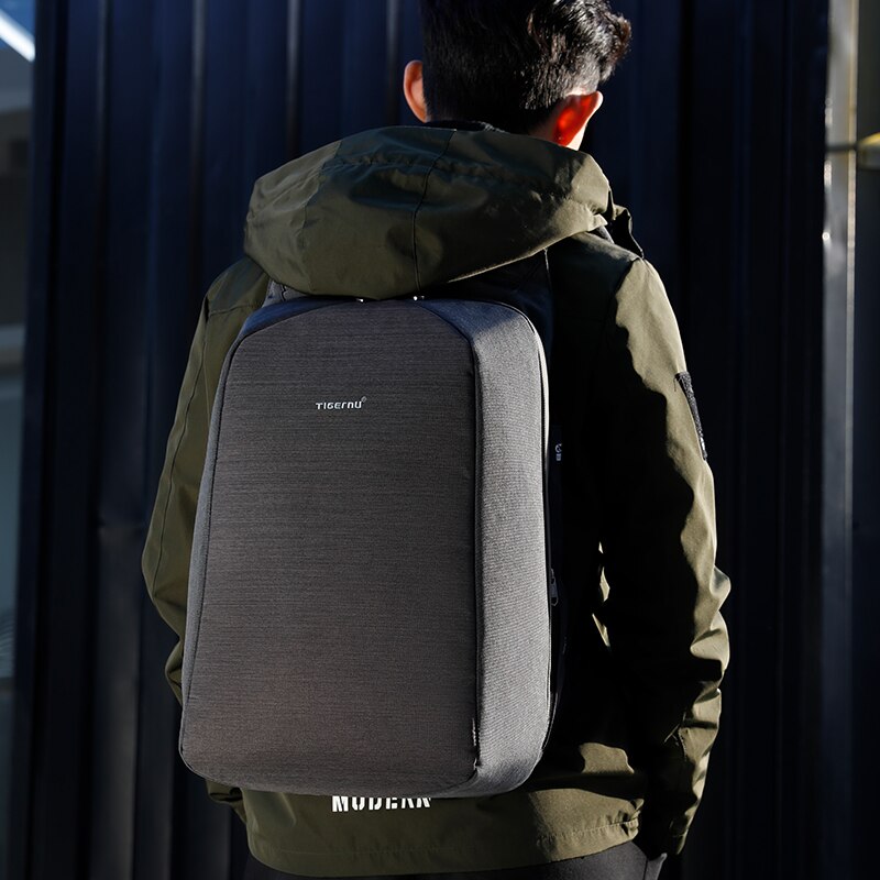 Tigernu-Mochila multifunción antirrobo para ordenador portátil, morral para ordenador portátil de 15,6 pulgadas con puerto USB, para viaje diario, informal