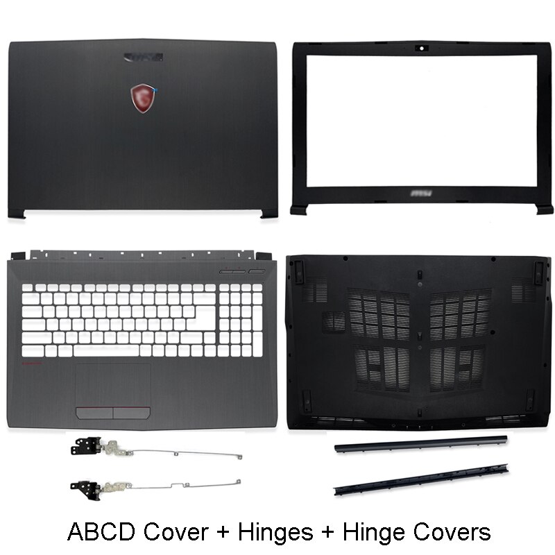 Laptop LCD Back Cover For MSI GP62 6QG GV62 GL62 6QF GP62MVR MS-16J9 GP62MVR GL62M Front Bezel Hinges Palmrest Bottom Case