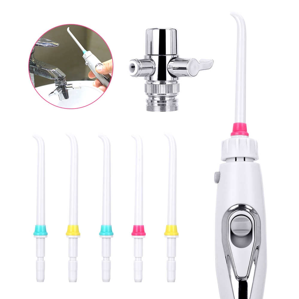 6 Tips Family Switch Faucet Oral Jet Irrigator Pressure Water Dental