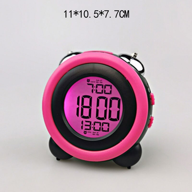 Color Screen Electronic Clock Loud Alarm Clock Alarm Multi-group Alarm Clock LED Big Ring Clock