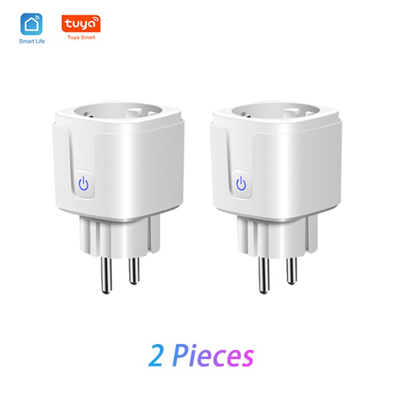 EU Standard Smart Plug WiFi Socket 16A Power Monitor Timing Function Tuya Smart Life Works With Alexa Google Home Smart Home: 2 pieces