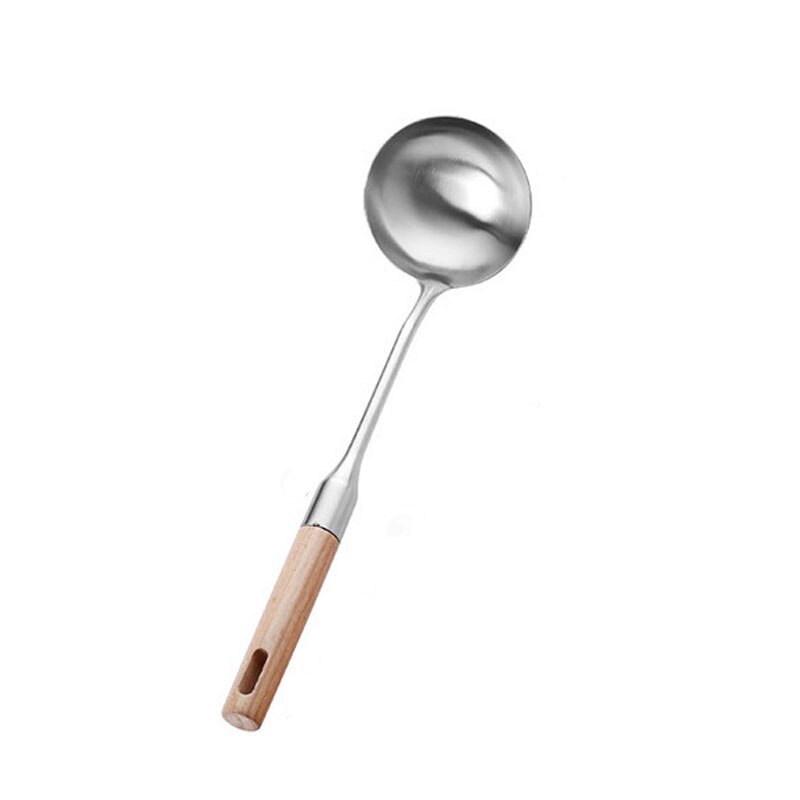 Cucharón de sopa de mango largo, espátula de acero inoxidable para colgar en la pared, cuchara, vajilla, utensilios de cocina: Spoon