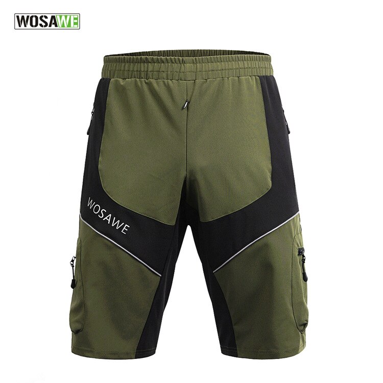 Wosawe mænds motorcykel shorts reflekterende downhill mtb shorts undertøj cykling cykel vandafvisende sommer løs shorts
