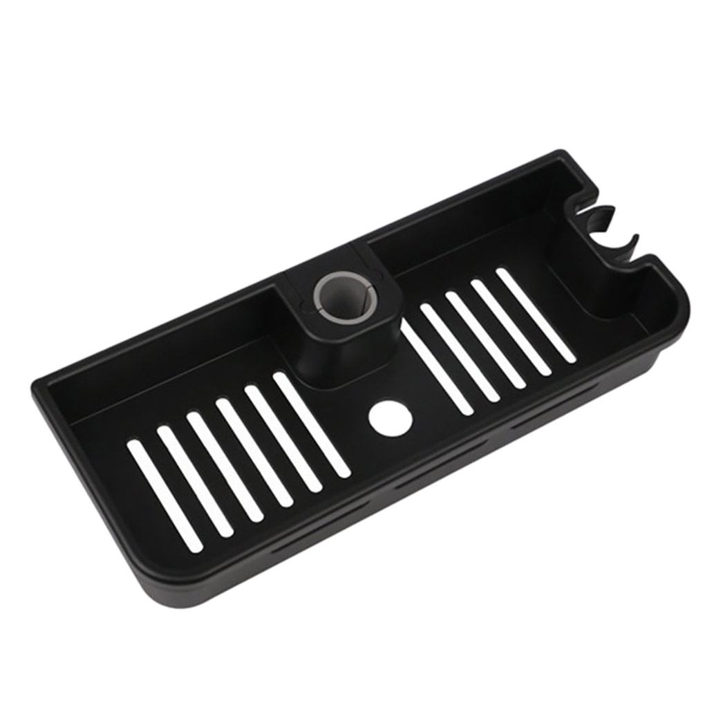 RecabLeght Detachable Bathroom Shower Shelf Rectangle Storage Holder ABS Plastic Bathroom Accessories Organizer Tray For Shampoo: Black