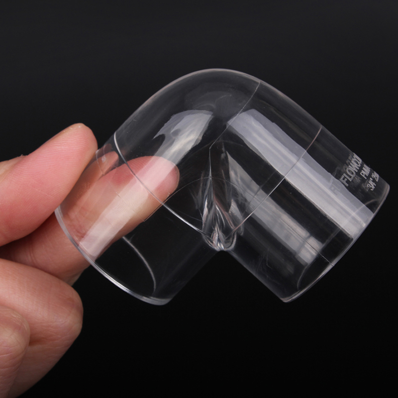 1/2/5 unidades de acrílico 90 ° Acessórios para tubo transparente, cotovelo, aquário, tanque de peixes, jardim, conectores de tubulação de água, junção de tubo de plexiglass transparente