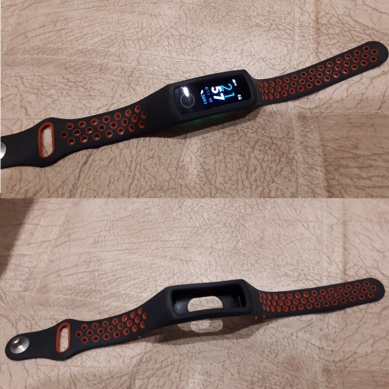 Correa de silicona para Huawei Honor Band 4 5 pulsera deportiva inteligente dos tonos porosa correa de reemplazo transpirable para Honor Band 3 4 Band5