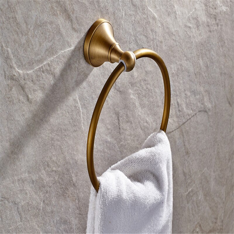 Antik bronze håndklæde ring massiv messing håndklædeholdere håndklædeholder sort bronze olieret badeværelse tilbehør